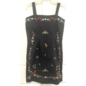 Real Comfort by Chadwick - Black sleeveless embroidered dress women size 8
